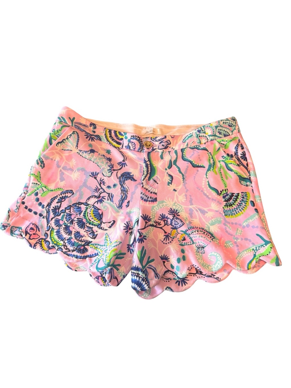 Lilly Pulitzer Buttercup Knit Short, Sz 10, Scalloped Hem, NWT